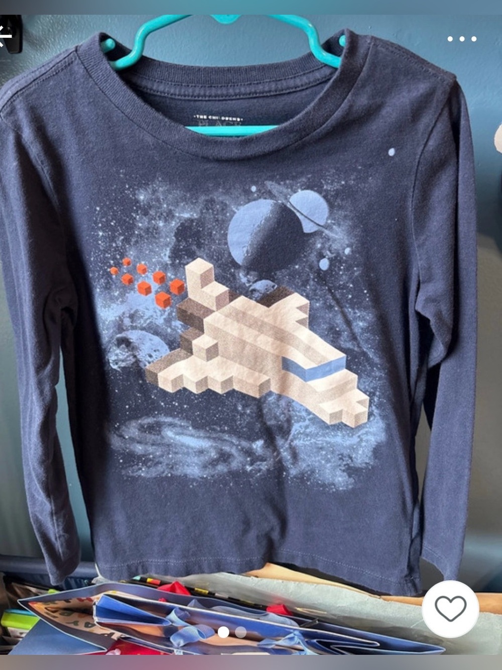 Boys' Navy Space Graphic Long-Sleeve Tee